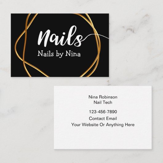 Classy Nail Tech Manicurist Visitekaartjes (Voorkant / Achterkant)
