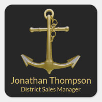 Classy Nautical Gold Anchor op zwart