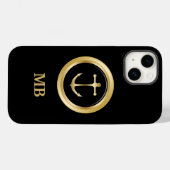 Classy Nautical Monogram Boat Anchor Case-Mate iPhone Case (Achterkant (horizontaal))