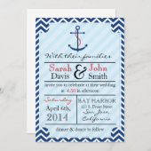 Classy Nautical Wedding Invitation Kaart (Voorkant / Achterkant)