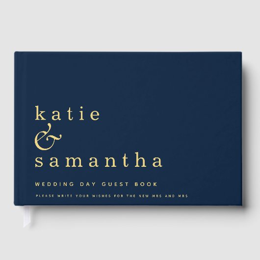 Classy Navy Blue Gold of elke kleur die lesbisch i Gastenboek (Voorkant)