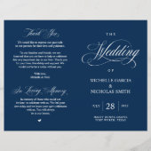 Classy Navy Blue, Programme de mariage pliable (Devant)
