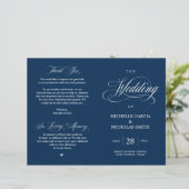 Classy Navy Blue, Programme de mariage pliable (Debout devant)