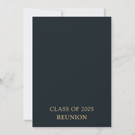 Classy Navy Gold 20th Class Reunion Invitation (Dos)