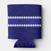 Classy Navy Sequins en diamanten gepersonaliseerd Blikjeskoeler (Achterkant)