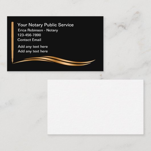 Classy notaris openbaar schrijven instrument thema afsprakenkaartje (Voorkant / Achterkant)