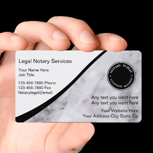 Classy Notary Public Business Card Template Visitekaartje