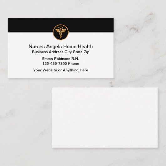 Classy Nursing Home Health Visitekaartjes (Voorkant / Achterkant)