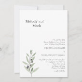 Classy Olive Branch Huwelijksuitnodiging Kaart (Voorkant)