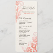 Classy Ombre Coral Wedding Programme (Devant)