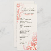 Classy Ombre koraal bruiloft programma (Voorkant / Achterkant)