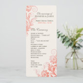 Classy Ombre koraal bruiloft programma (Staand voorkant)