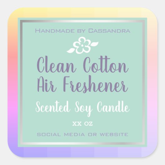 Classy Ombre Rainbow Pink Étiquettes d'emballage d (Devant)