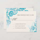Classy Ombre Shades de mariage Turquoise RSVP (Devant / Derrière)
