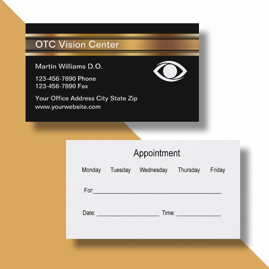 Classy Ophthalmologist Appointment Visitekaartjes