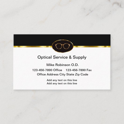 Classy Optician Optical Eye Doctor Visitekaartjes (Voorkant)