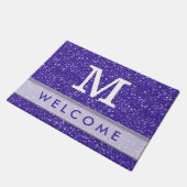 Classy Paars Glitter Kijk Monogrammed Welkom Deurmat (Schuin)