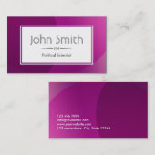 Classy Paars Political Scientist Visitekaartje (Voorkant / Achterkant)