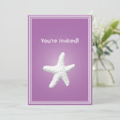 Classy Paars Starfish repesial Dinner Invitation Kaart (Staand voorkant)