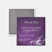 Classy Paarse Save the Date Wedding Magnet Magneet (Voorkant / Achterkant)