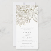 Classy  Paisley Ivory Gold Verloving Invite Bedankkaart (Voorkant)