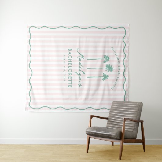 Classy Palm Springs Bachelorette Photo Backdrop Wandkleed (In Situ (horizontaal))