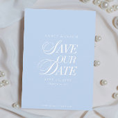 Classy Pastel Blue Elegant Save the Date Card