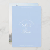 Classy Pastel Blue Elegant Save the Date Card (Voorkant / Achterkant)