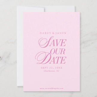 Classy Pastel Pink Elegant Save the Date Card