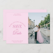 Classy Pastel Pink Elegant Save the Date Card (Voorkant / Achterkant)