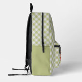 Classy Pastel Spring Green Gingham Controleer patr Bedrukte Rugzak (Links)