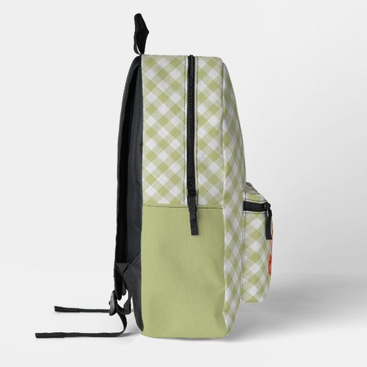 Classy Pastel Spring Green Gingham Controleer patr Bedrukte Rugzak (Links)