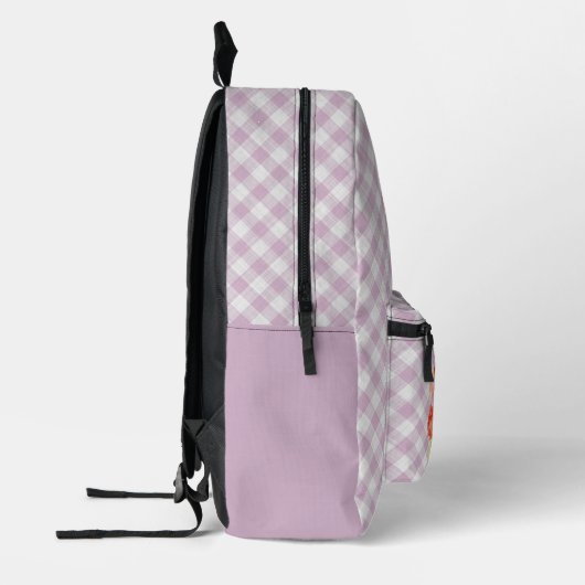 Classy Pastel Violet Roze Gingham Controleer patro Bedrukte Rugzak (Links)