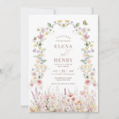 Classy Pastel Wildflower Secret Garden Bruiloft Kaart (Voorkant)