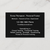 Classy Personal Fitness Trainer Cool Visitekaartje (Achterkant)