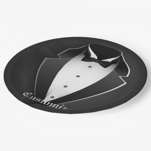 Classy Personalized Tuxedo Papieren Bordje (Gekanteld)