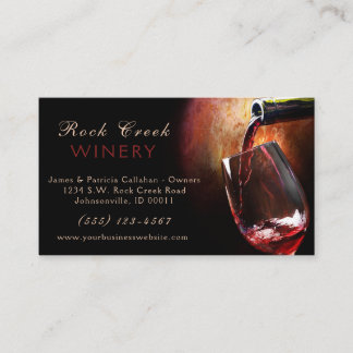 Classy Pesting Burgundy Red Wine Winery Visitekaartje