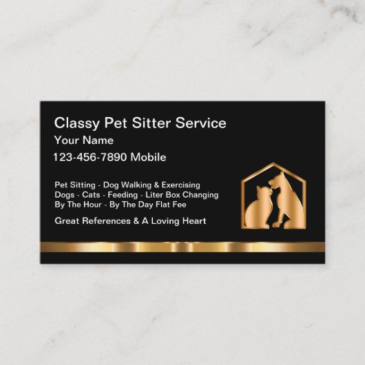Classy Pet Sitter Home Diensten Visitekaartje (Voorkant)