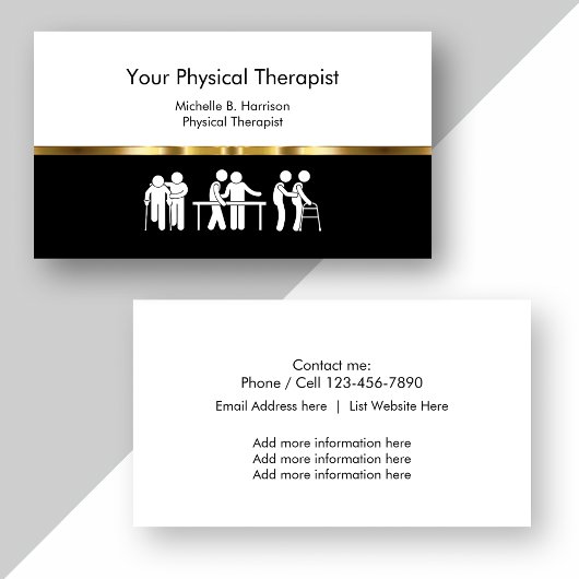 Classy Physical Therapist Design Visitekaartje