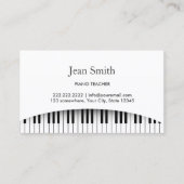 Classy Piano Keys Piano Teacher Visitekaartje (Voorkant)