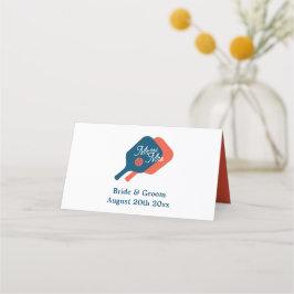 Classy pickleball bruiloft tafel plaats kaarten