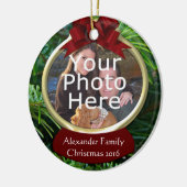 Classy Pine Custom Foto Kerstmis Ornament (Links)