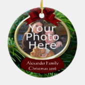 Classy Pine Custom Photo Ornement de Noël (Dos)