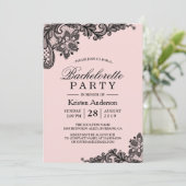 Classy Pink Bachelorette Party Kaart (Staand voorkant)