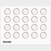 CLASSY PINK DUSKY ROOS GOLD AGATE MONOGRAM WEDDING RONDE STICKER (Vel)