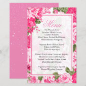 Classy Pink Floral Wedding - Menu (Voorkant / Achterkant)
