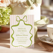 Classy Pink & Sage Bridal Shower Invitation