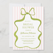 Classy Pink & Sage Bridal Shower Invitation (Devant)