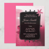 Classy Pink Starfish Vrijgezellenfeest Invite Kaart (Voorkant / Achterkant)