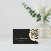 Classy Plain Black Beige Roos Eenvoudig Visitekaartje (Staand voorkant)